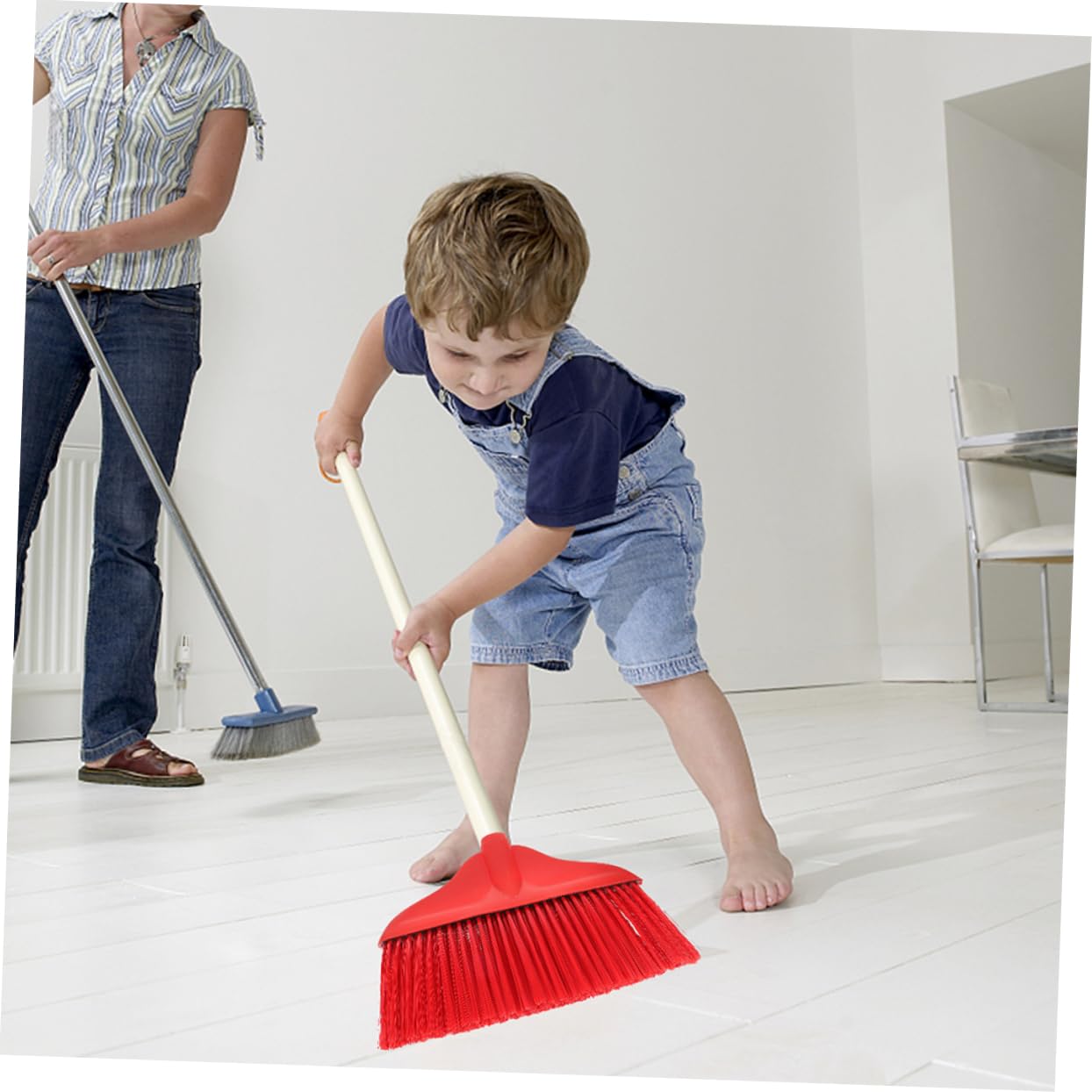 FOMIYES 2 Pack Plastic Broom Head Refill Easy Hair Comb-Out Dense Sweeper for Floor Cleaning Home Office Use