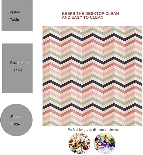 Vista 44 de Mantel Redondo para mesa de 4 sillas, morado y rosa, naranja, mantel para exteriores, 30 x 30 pulgadas