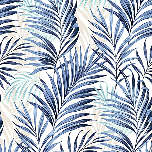 Image of Tommy Bahama Tranquillo Coastal Palm Peel and Stick Wallpaper (Azure Blue)
