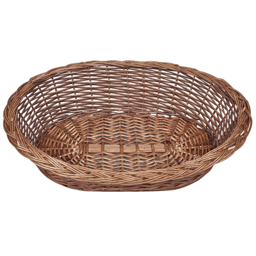 Hundekorb aus Weide Natur 69 cm für Hundebett Liegeplatz Komfort, handgefertigtes Weidengeflecht Körbchen für Katzen Hunde Welpen Senioren