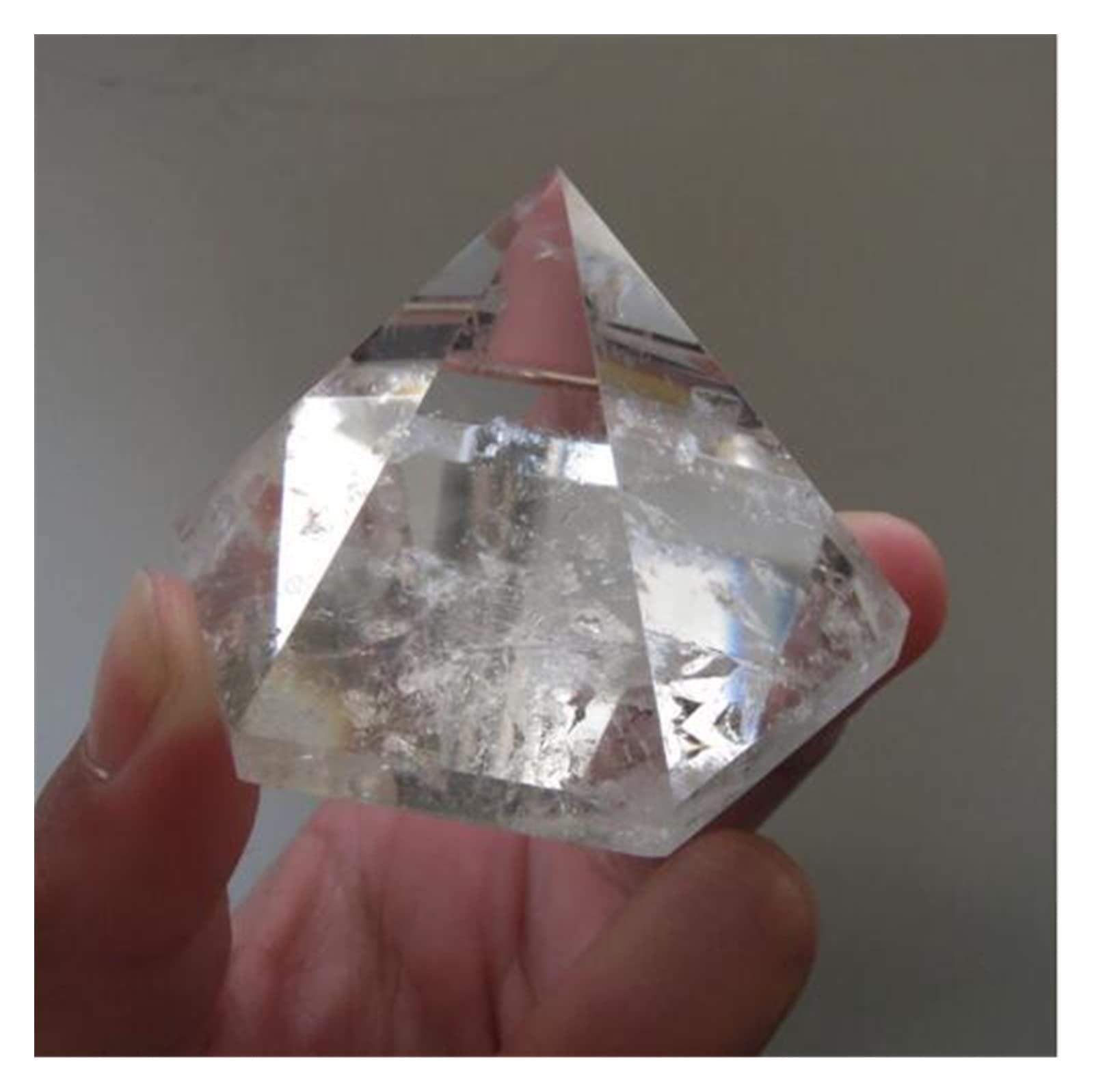 Pirámide de Cristal Nuevo Tipo Pirámide Hexagonal 6 Caras Cuarzo Transparente Natural Cap Pirámide Inicio Colecciones