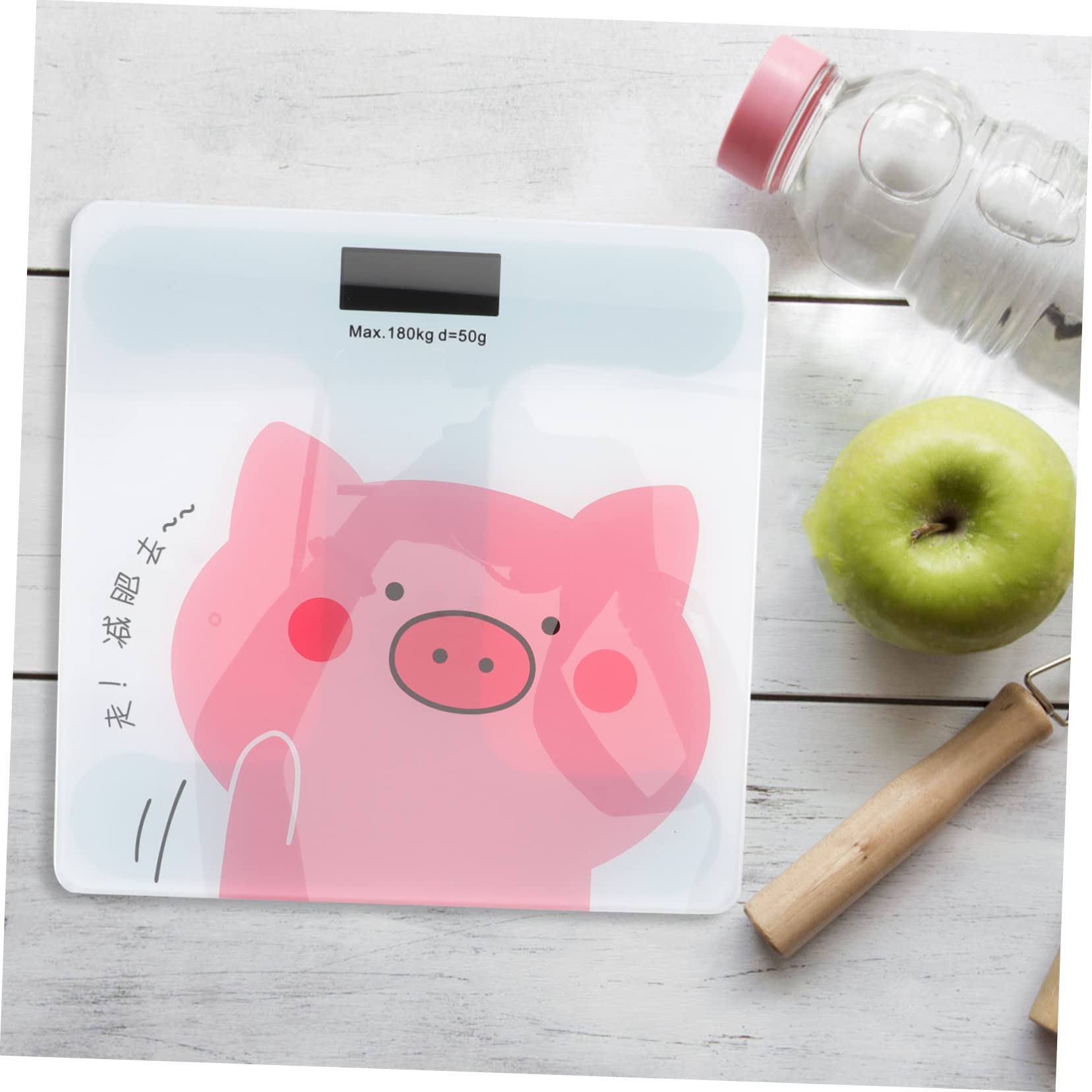 Báscula Corporal Digital de Dibujos Animados para Baño Doméstico | Cristal Templado, Chip de Alta Precisión y Pantalla Lcd Grande, Diseño Automático Batería Integrada