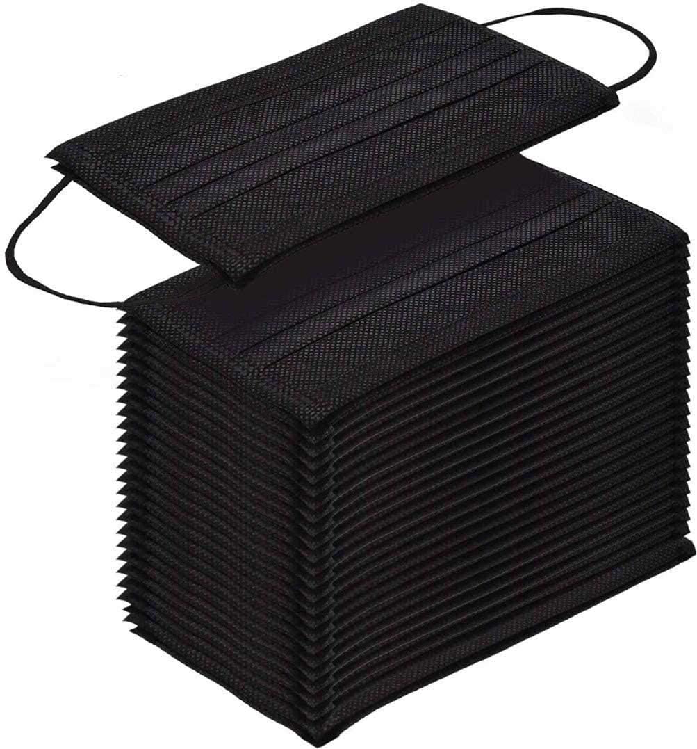 Disposable 3 Layer Surgical Face Mask | Non Woven Surgical Mask | Use and Throw Mask- 100 Pieces (Black)