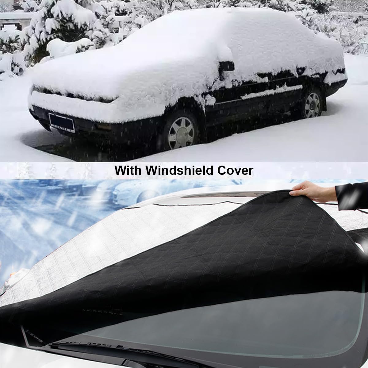JNNJ Copertura Magnetica per Parabrezza Auto, Protezione Parabrezza Antighiaccio, Paraneve per Auto, Magneti Parasole Telo Parabrezza Auto, Anti-UV Contro Neve Ghiaccio Gelo Polvere(157x126cm)