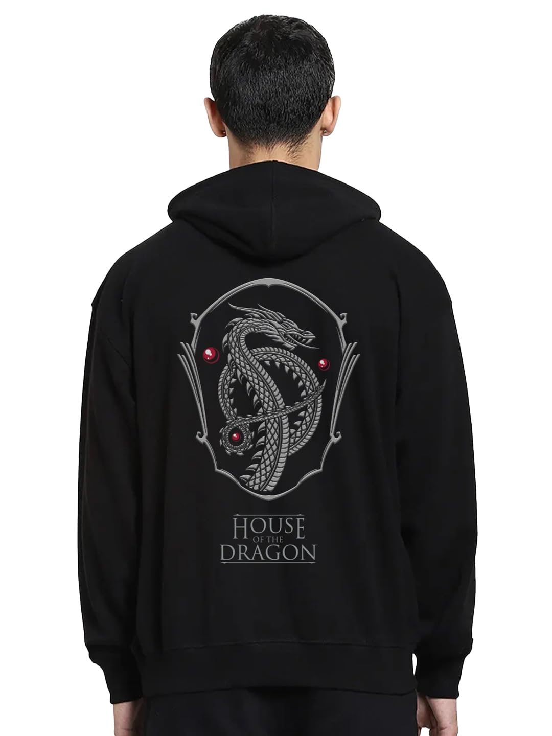 bewakoof X House of The Dragon Men's Fleece Oversized Fit Hoodies | Hoodie for Men Winter Wear-picture-13
