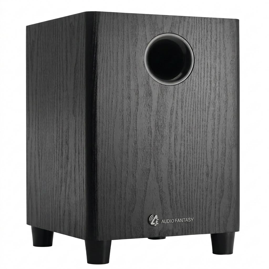 Audio Fantasy Subwoofer pasivo de 6.5 pulgadas, graves profundos de 100 W RMS, pico de 150 W, altavoz de cine en casa de 4 ohmios, gabinete de madera MDF con base antigolpes para estudio y fiesta