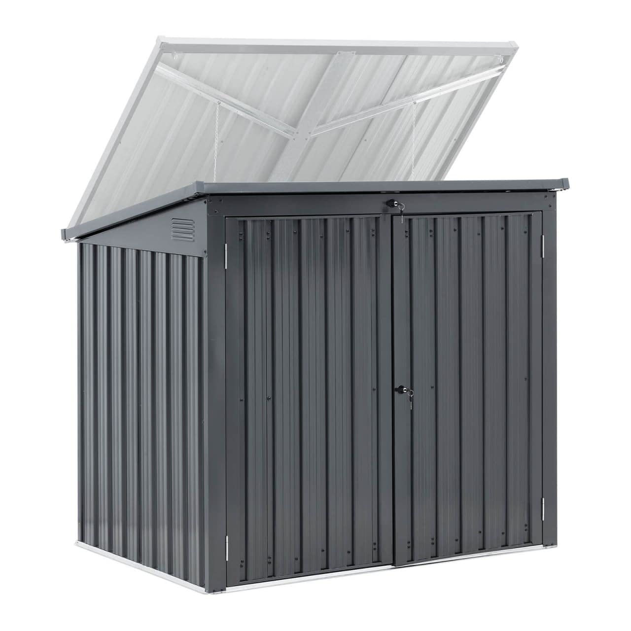 Uni-SHED-02 Contenedor de basura de metal, 2 toneladas (240 L), con cerradura de metal, 2 unidades