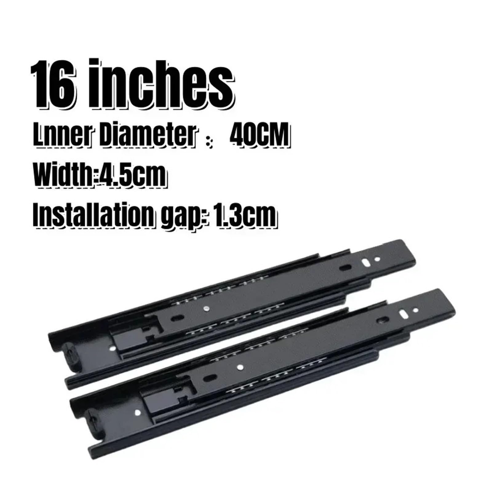Armadio silenzioso a tre sezioni con smorzamento idraulico in acciaio | Guide for cassetti for guardaroba a tre sezioni con ferramenta for binari di guida(16 inches 40CM)