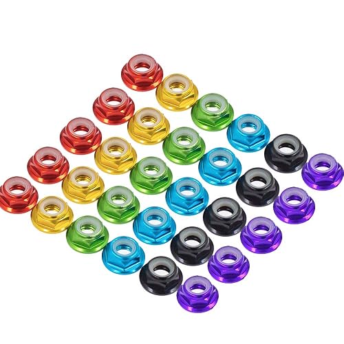 INTGAMX 30pcs FPV M5 Self-Locking Nuts Aluminum Alloy 6 Colors