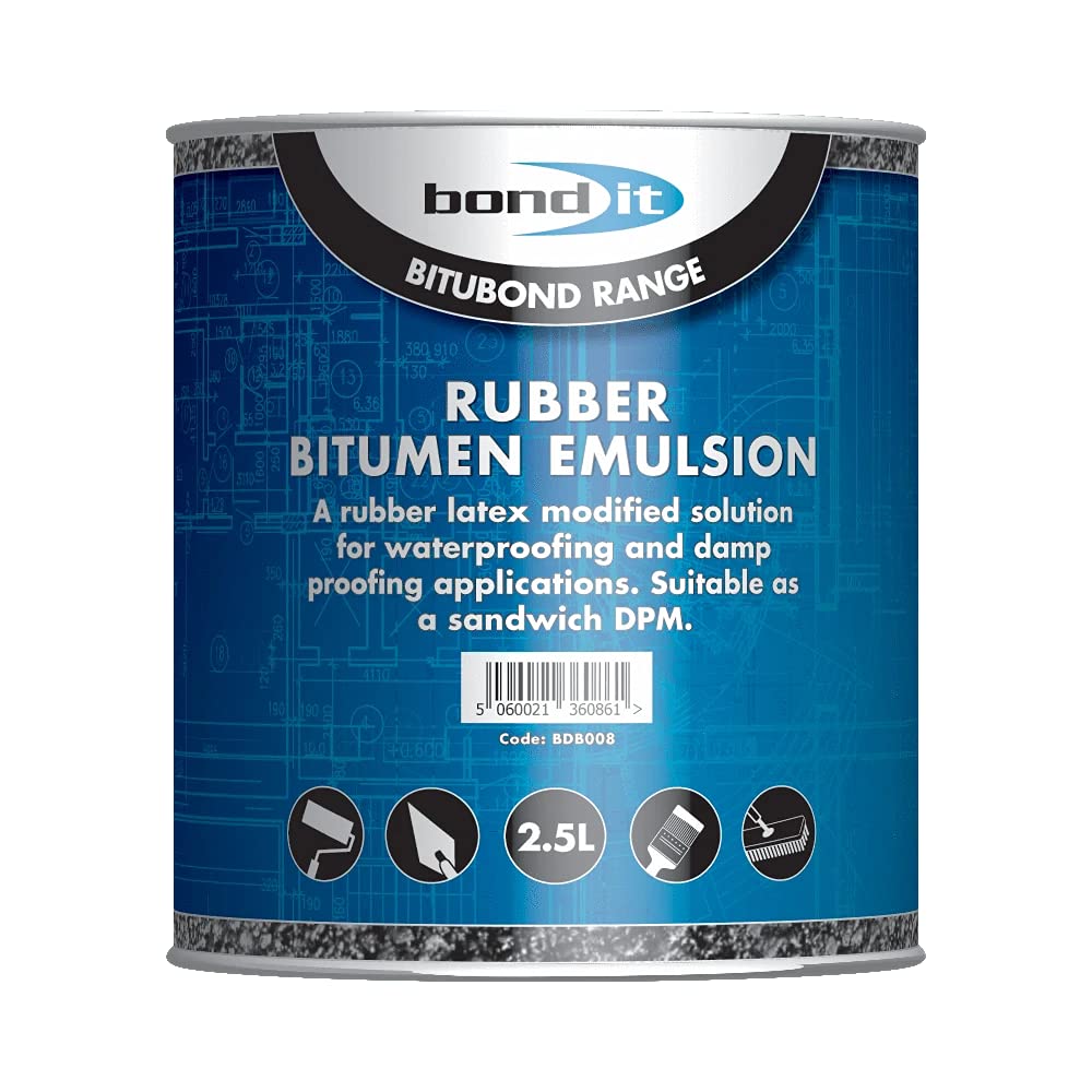 Bond It Bitumen Emulsion Rubber Latex Liquid Dpm Dpc Damp Proof Proofing PaintDark Brown2.5L from B&Q