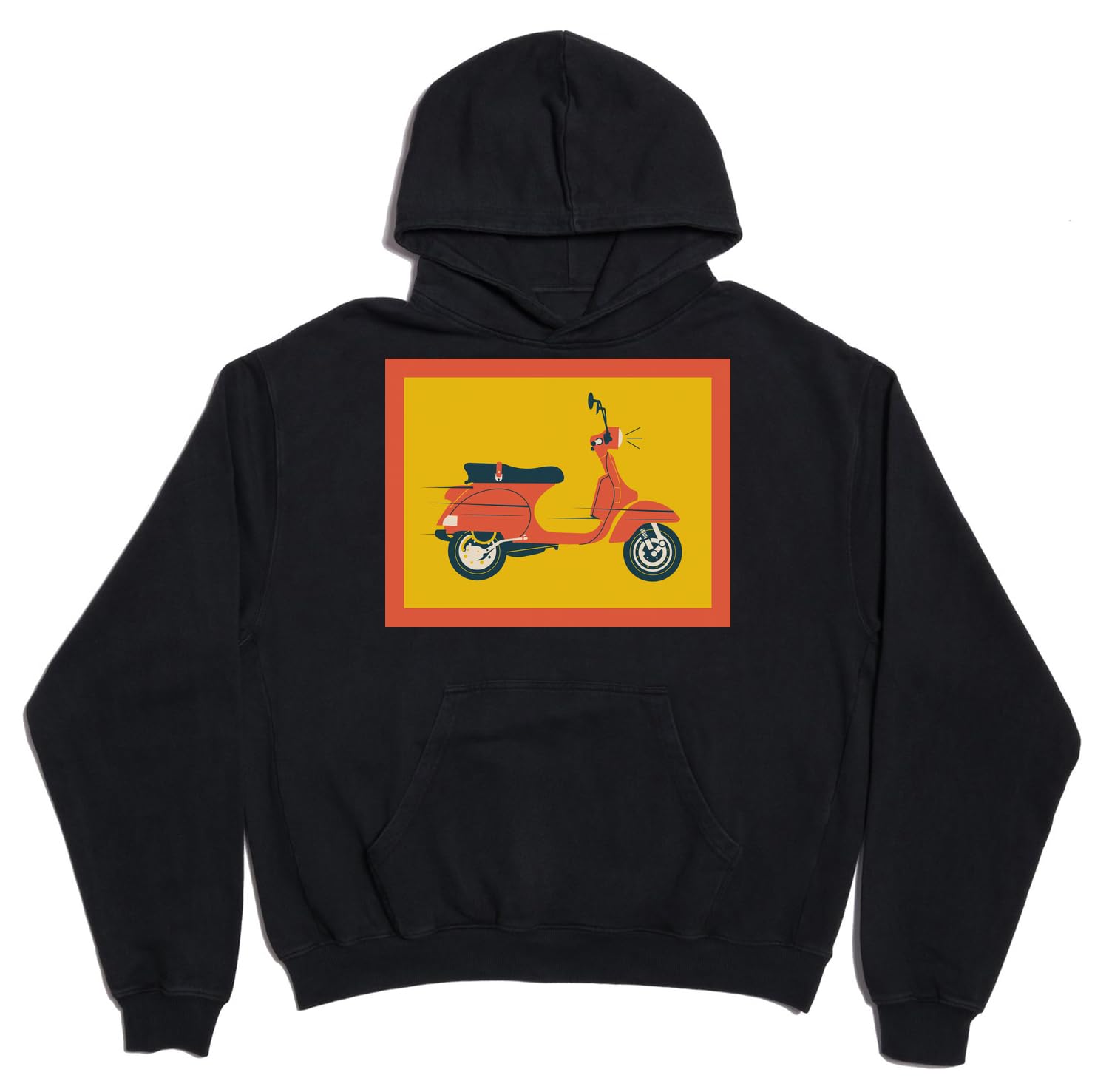 Sweat à capuche surdimensionné unisexe surdimensionné en mélange de coton mélangé vintage Old School - Noir - Taille M