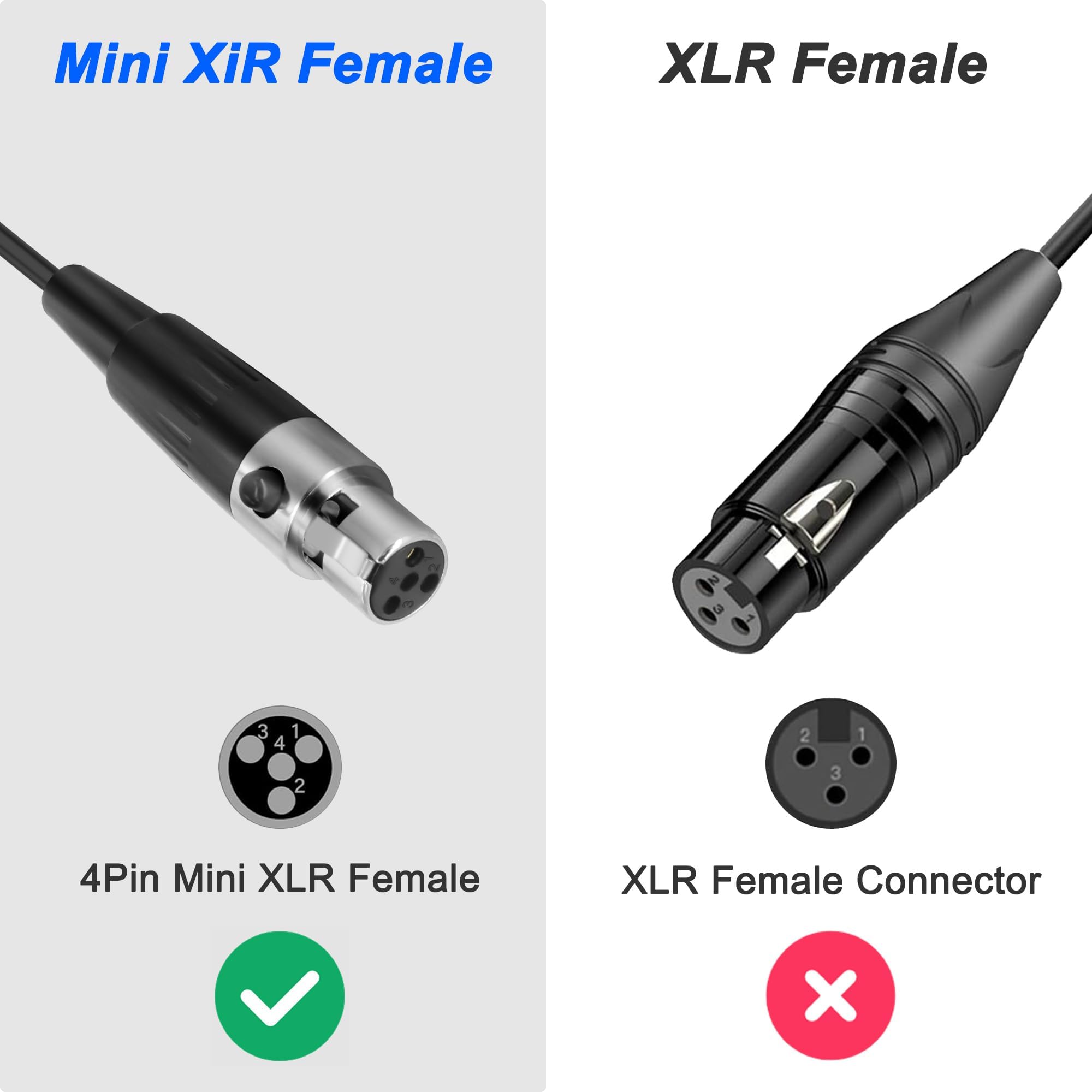XMSJSIY Mini XLR to 3.5mm Stereo Audio Cable 90 Degree Right Angle 1/8" TRS to Mini XLR 4 Pin Female Headphone Spring Audio Coiled Cord for MP3 Players - Image 4