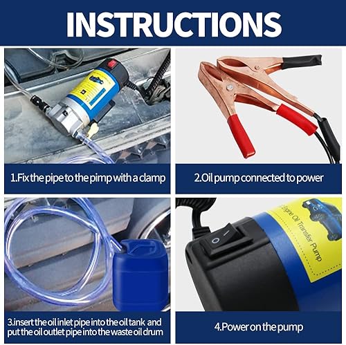 Miniatura 10 de Extractor de bomba de cambio de aceite de 12V 60W,Extractor de bomba de aceite y líquido diesel Bomba de cambio de aceite de barrido,Bomba de