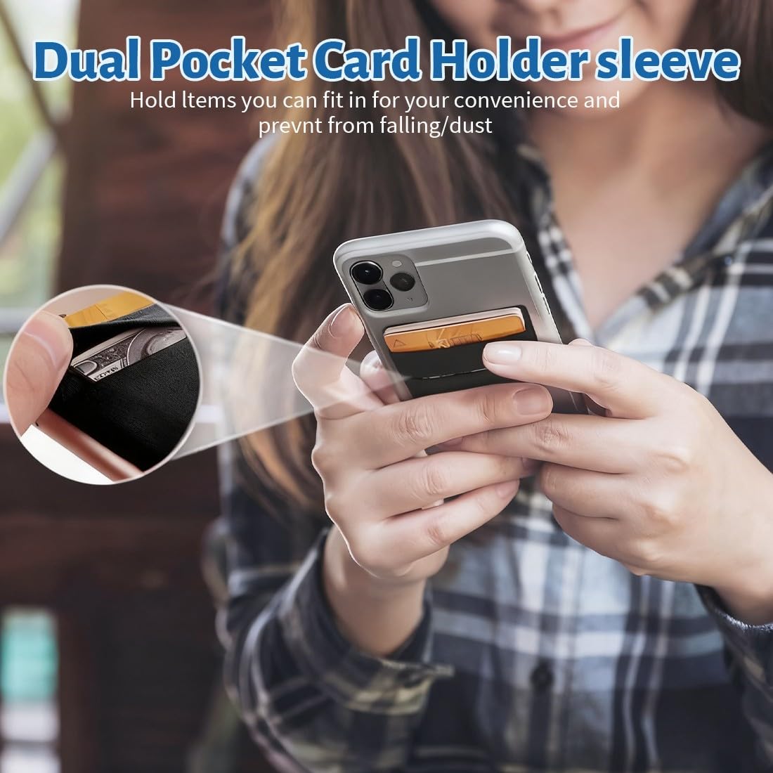 3 PCS Porta carte di credito per Cellulare, Titolare Della Carta per Cellulare Adesivo, Portafoglio per Smartphone, Porta Carte per Cellulare Adesivo Portafoglio, Wallet per Cellulare da incollare