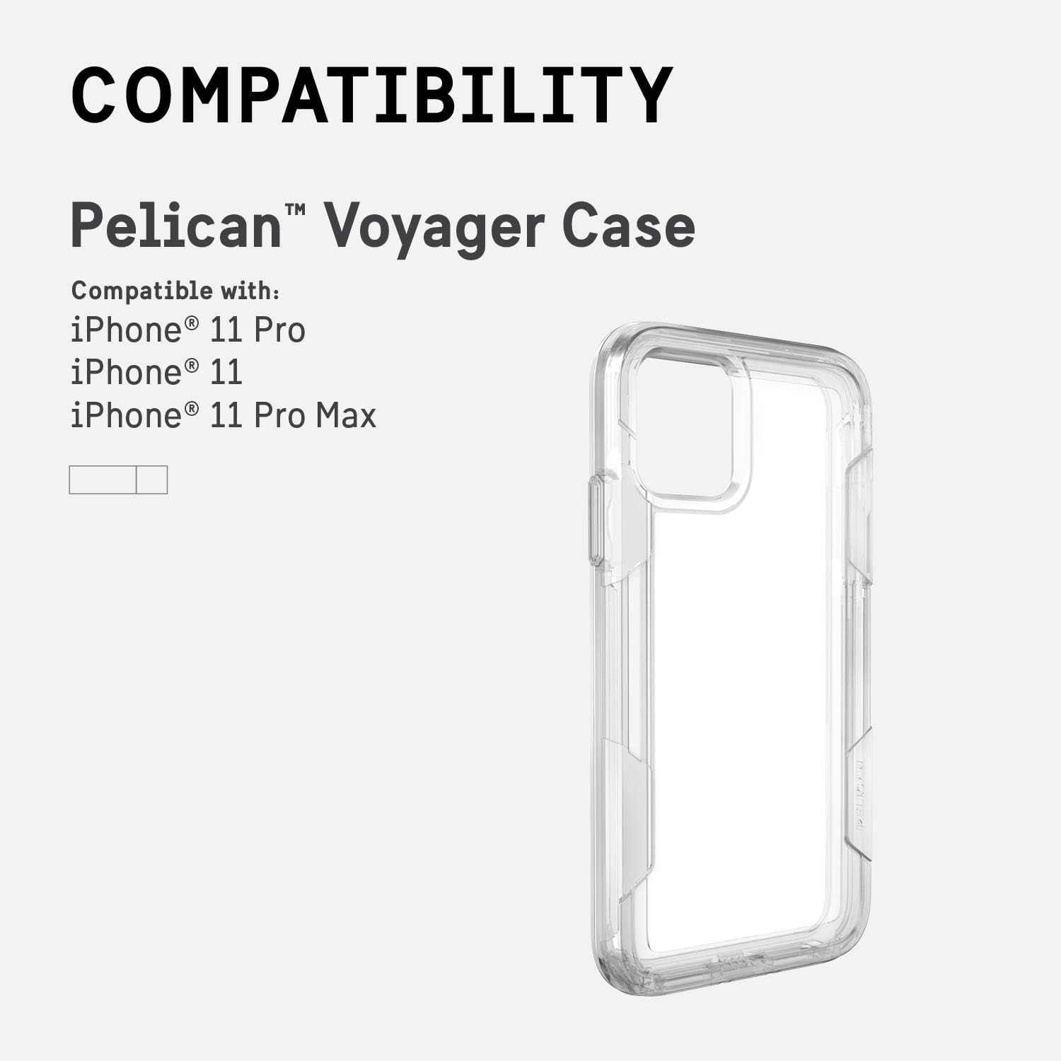 Pelican Voyager Phone Case for Apple iPhone 11 (Clear)