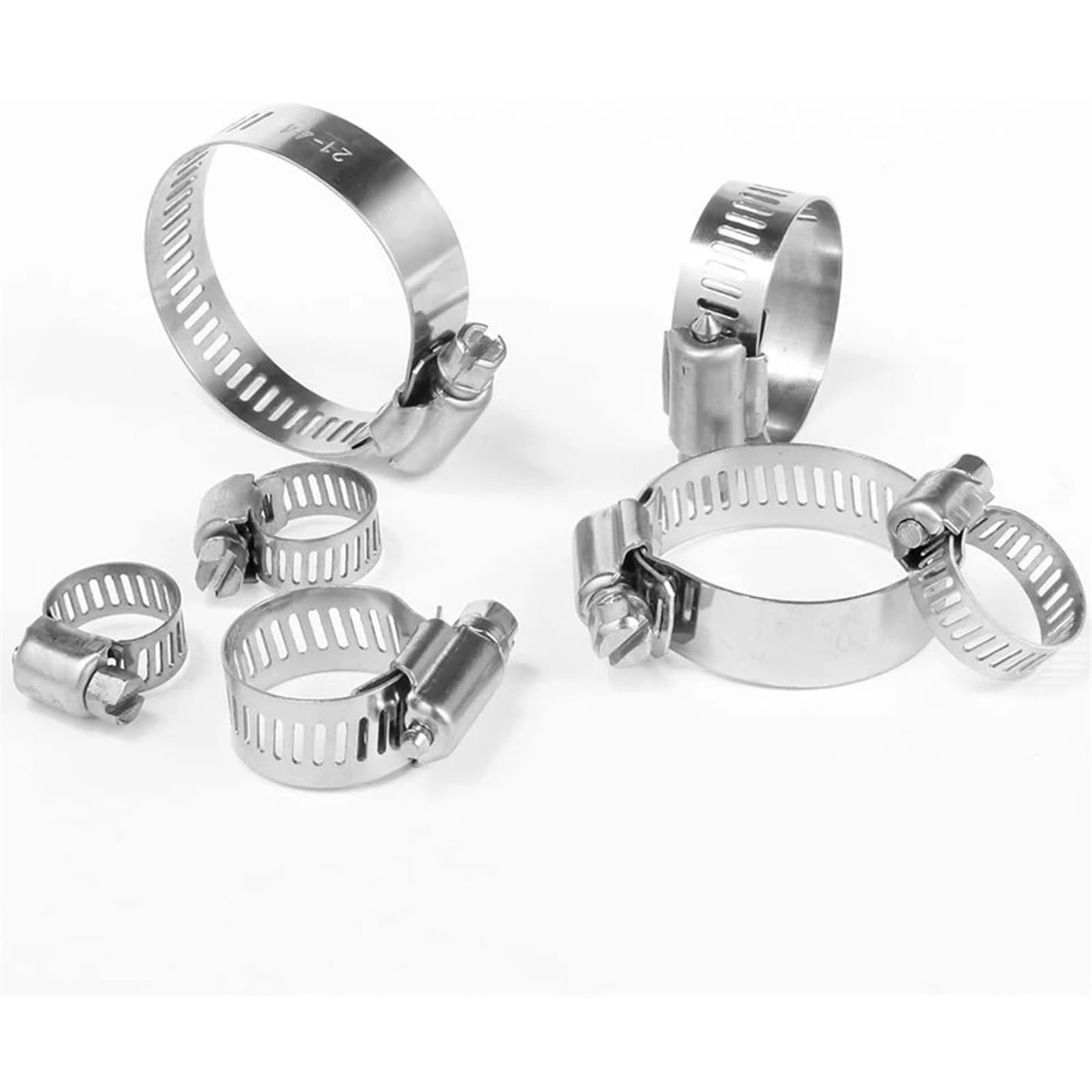 Fascetta Stringitubo 10 pezzi in acciaio inossidabile regolabile morsetto for tubo flessibile di azionamento tubo flessibile del carburante clip a vite senza fine morsetto for tubo flessibile(25-38mm)