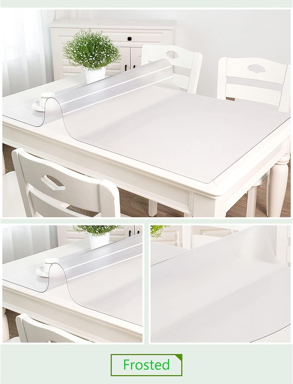 Przezroczysty obrus PCW 110 x 200 cm wodoodporny prostokątny pokrowiec o grubości 2 mm ochraniacz na stół do jadalni, ogrodu, na imprezy i imprezy