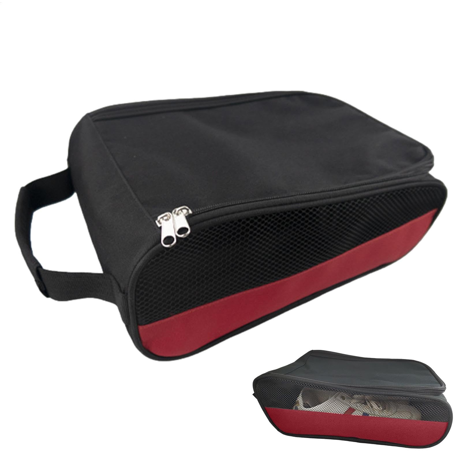 Bolsas De Zapatos Para Viajes,Bolsa Porta Zapatos - Bolsa para zapatillas Bolsa para zapatos | Bolsa organizadora para almacenamiento de zapatos de viaje con asa de correa con cremallera ventilada imp