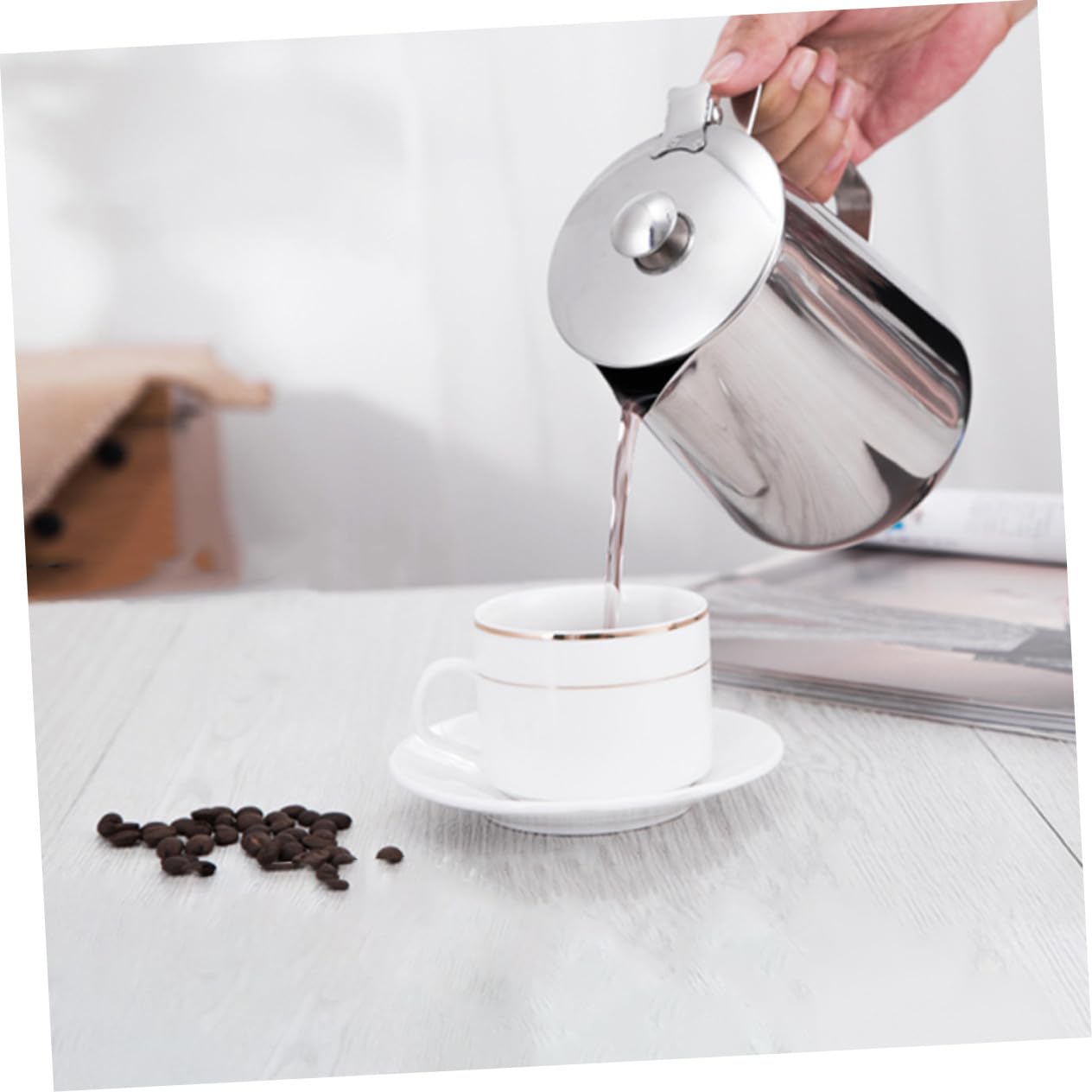 SOLUSTRE Pichet à Lait Acier Inoxydable Tasse à Café Pichet à Mousser Le Lait Pour Café