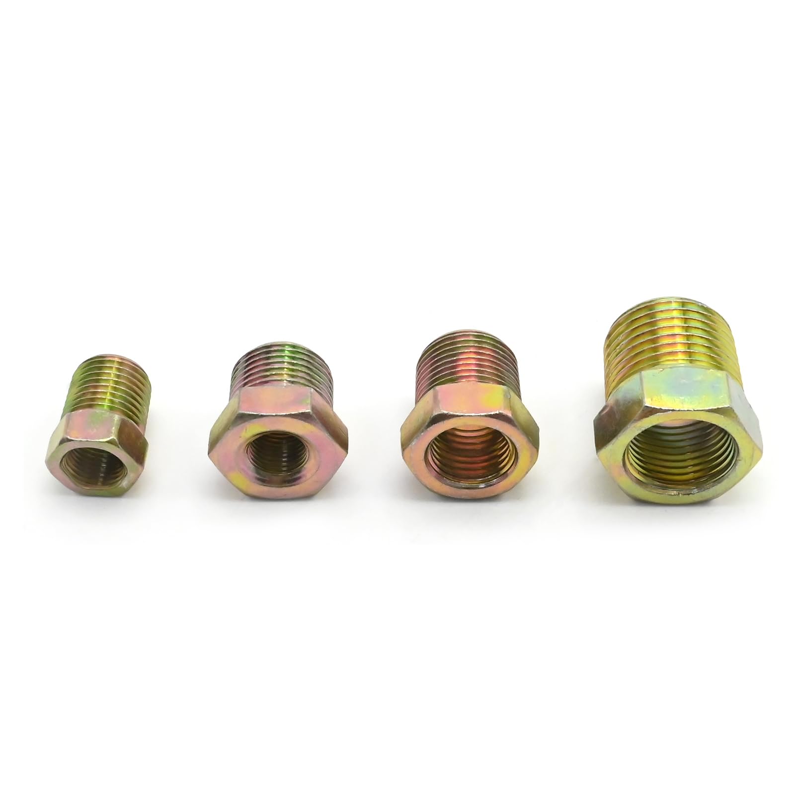 Ollanoos 10Pcs Multi-Size Threaded Bush Adaptor, Female to Male Threaded Bush Adaptor BSP Fittings, 1/8 to 1/4, 1/8 to 3/8 - Image 3