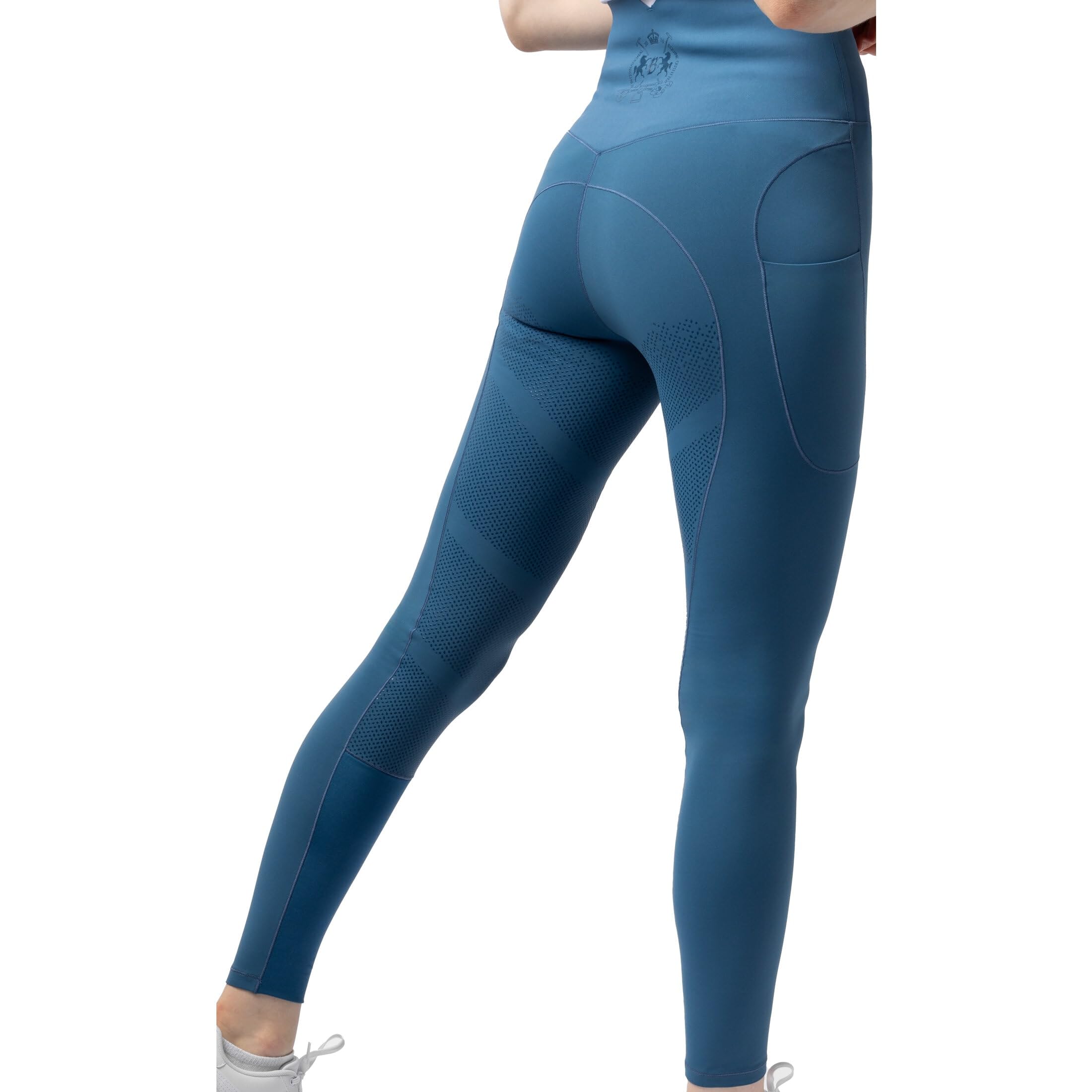 HORZE B Vertigo Leonora Womens Seamless Winter Full Seat Tights - Celestial Blue - 22