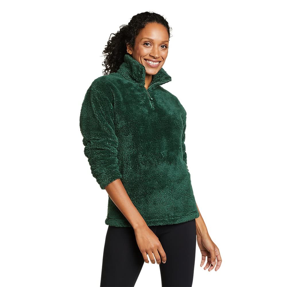 Eddie Bauer Women's Quest Plush 2.0 1/4-Zip, Alder, Large, Tall