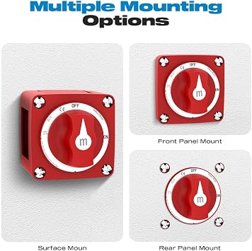 Battery Disconnect Switch, Malictele 300A ON/Off Heavy Duty Cutoff Switch 12V-48V Waterproof Ignition Protected Power Kill Switch with Knob for Marine, Boat, Car, RV, Truck Battery -Single Circuit