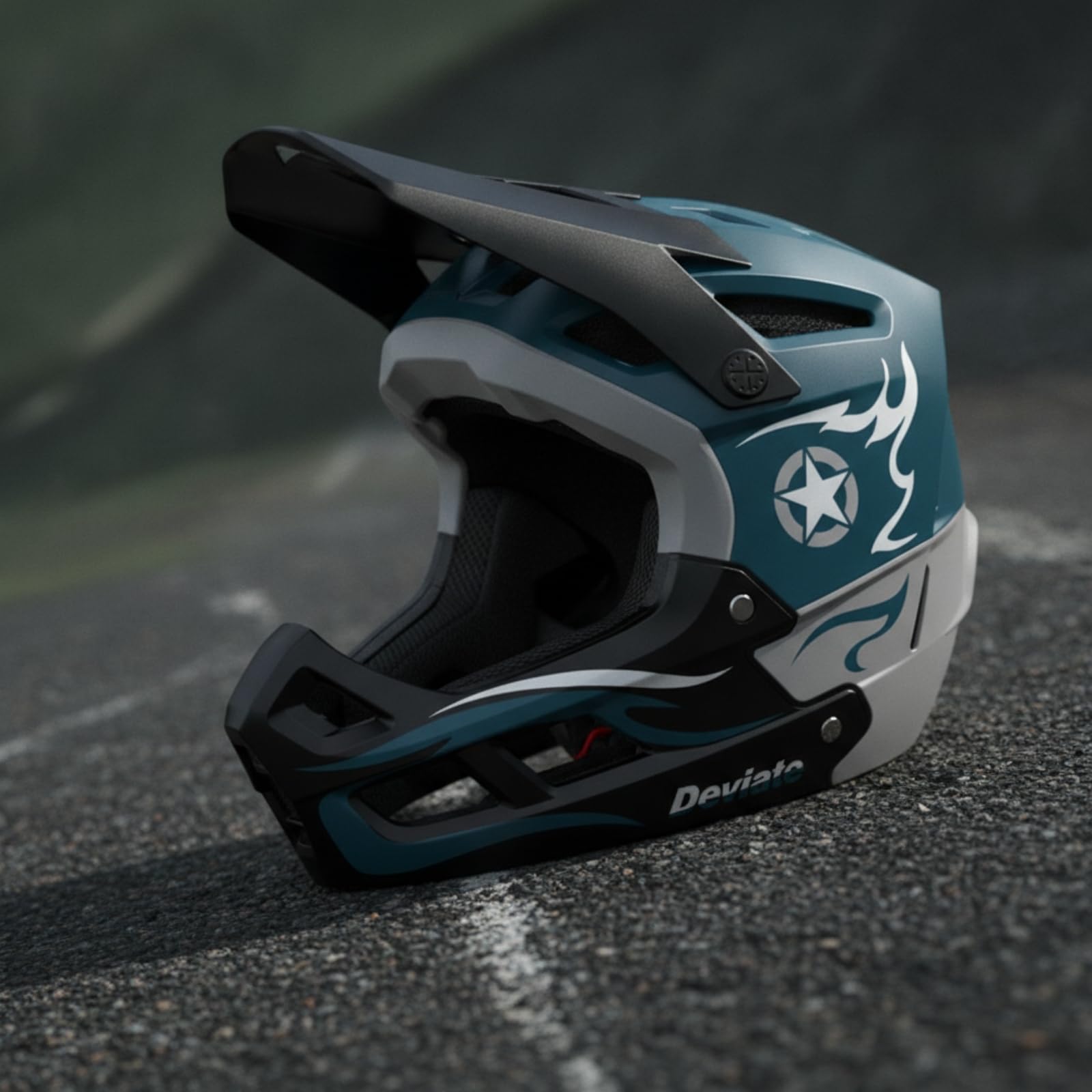 Gralara Casco Completo con Mentonera smontable Table Casco Bicicleta con Visera Ventilado para Ciclistas