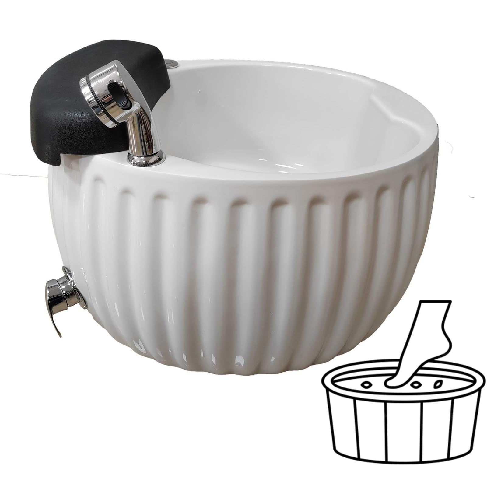 AMEERR Round Footbath Colorful Lamp Footbath Salon Massage Equipment Massage Manicure Pedicure Foot Soak Foot Soaking Bath Basin Home Foot Spa Kit Pedicure Sink Manicure Basin (Size : Bath)