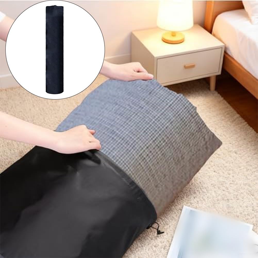 Custodia impermeabile Oxford per tappeti, con coulisse, antipolvere, per coperte e tappeti, nero (50 x 234 cm)
