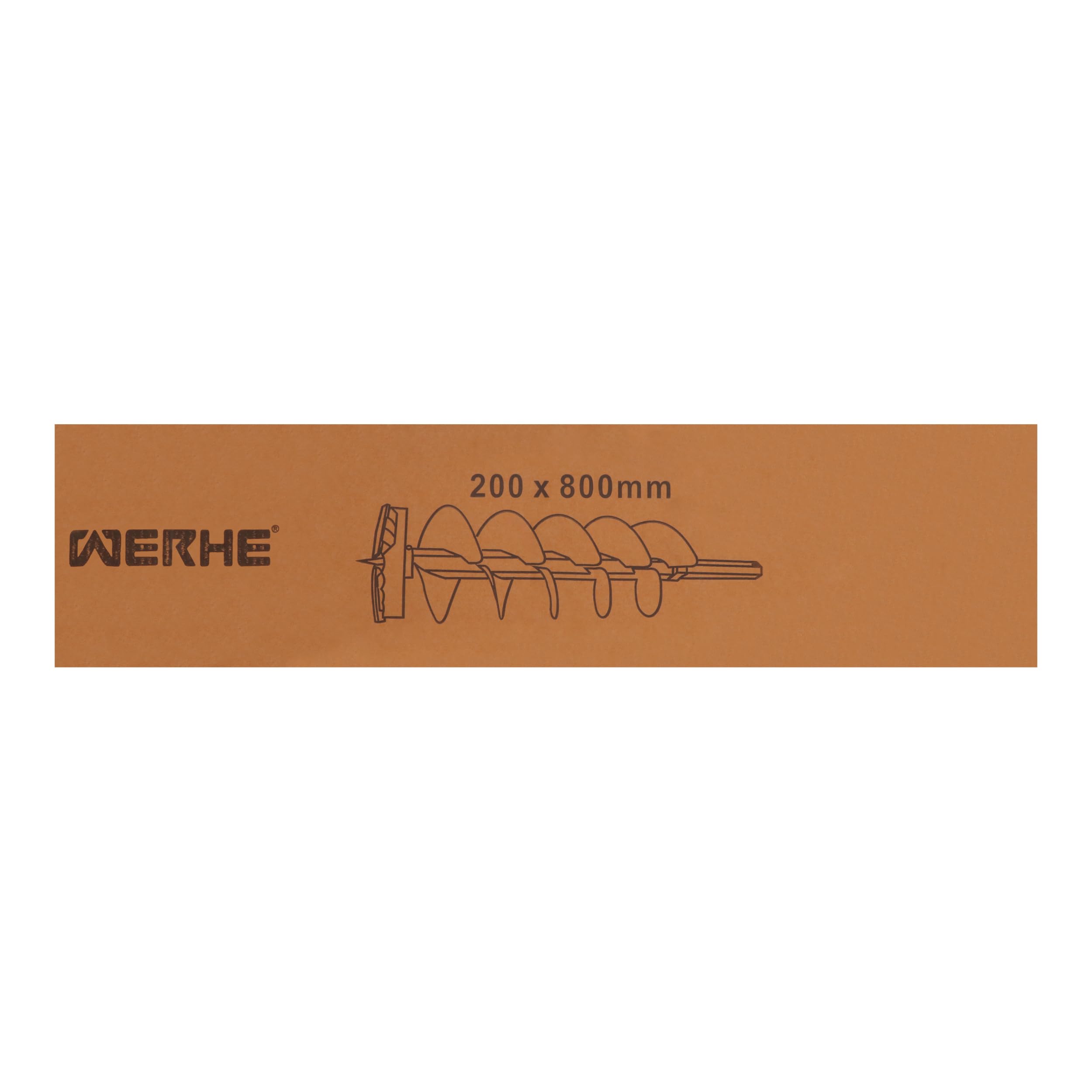 WERHE Eisbohrer – 200 × 800 mm – schnelles Bohren für Eisangeln – Hartmetallklingen, HEX-Adapter 10 mm, Klingenschutz – leichte Konstruktion aus Nylon und Aluminium