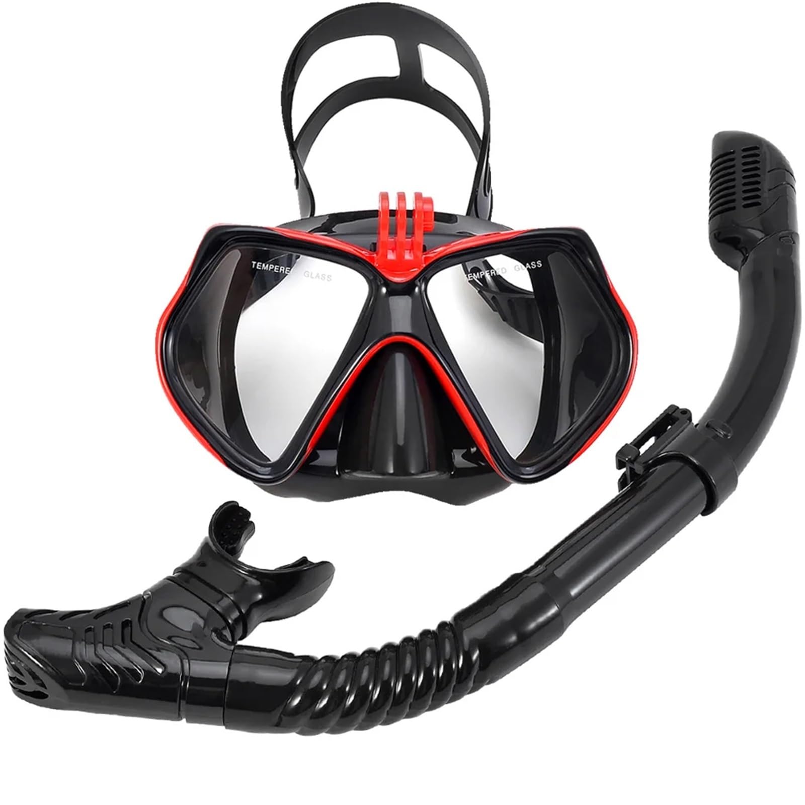 Máscara de Snorkel Buceo Máscara de Buceo con Kit de Snorkel para cámara Deportiva subacuática GoPro, Gafas de natación Profesionales antivaho y secas
