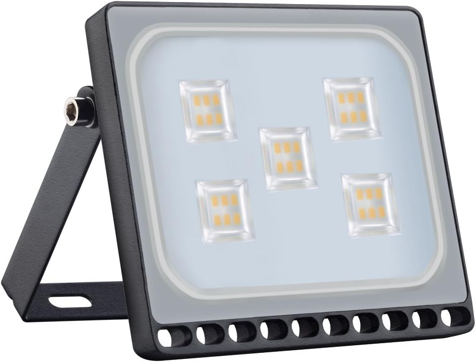 Foco LED para exteriores, de 10 - 500 W, IP67, resistente al agua, foco de 120 grados, lámpara de pared, iluminación exterior para jardín, plaza, patio, fábrica, Luz blanca cálida., 30W