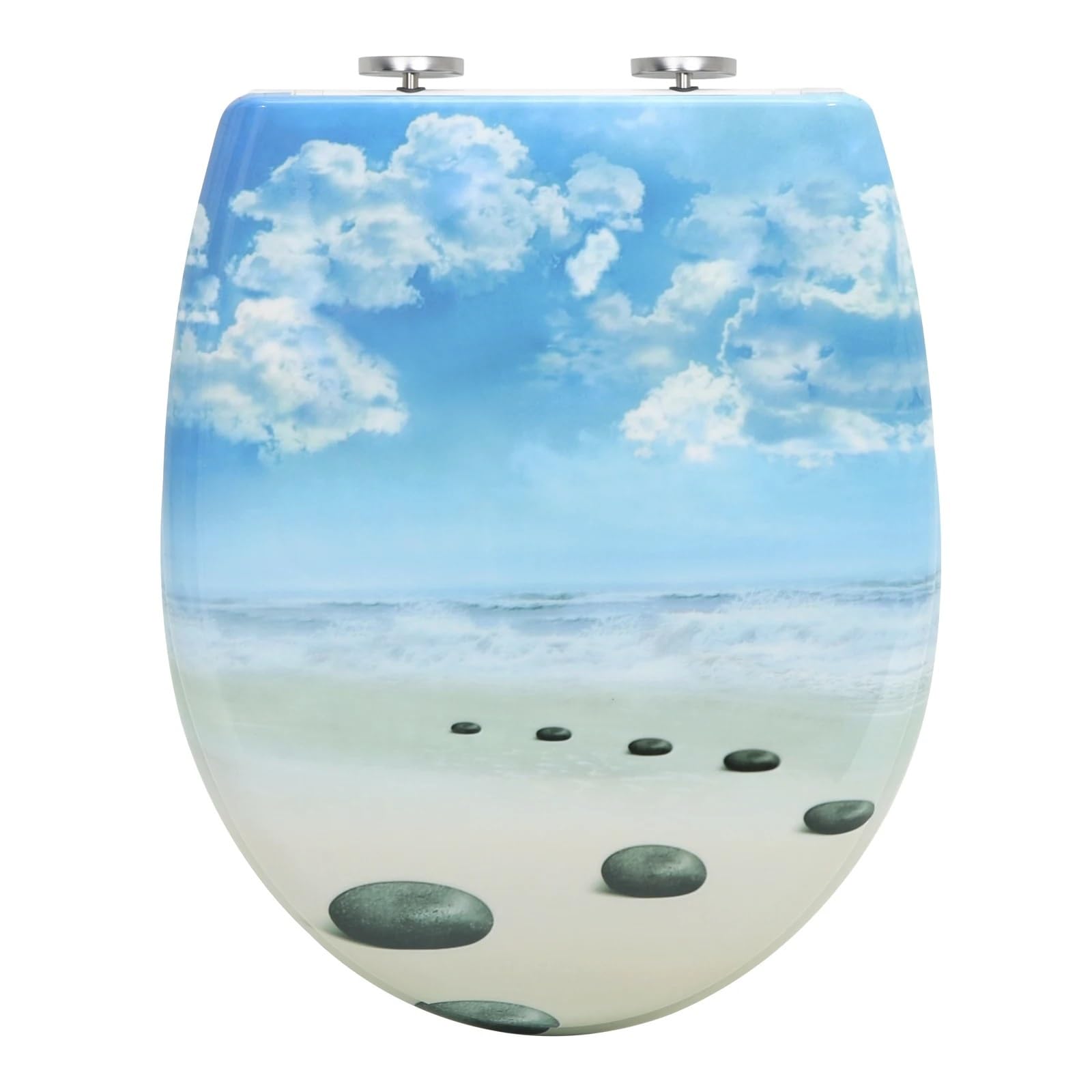 Soft Close Toilet Seat Oval Toilet Lid Duroplast Seat Soft-Close Antibacterial with Quick Release Function for Bathroom Parts(Color05)