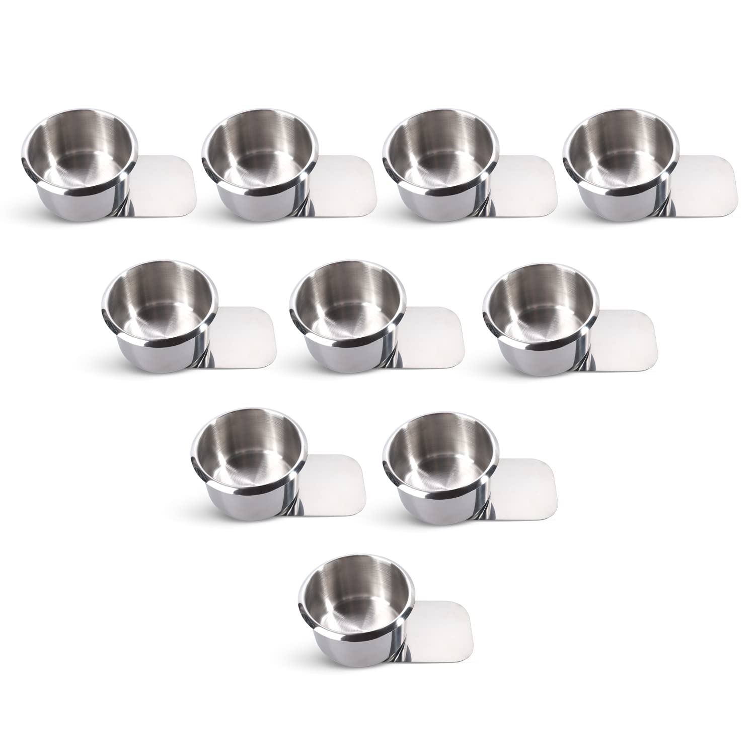 GSE Slide Under Stainless Steel Storage Drink Cup Holder, Poker Table Cup Holders for Casino Poker Table, Work Desk and Boats, RV Cars & Trucks (Small - 10 Pack)