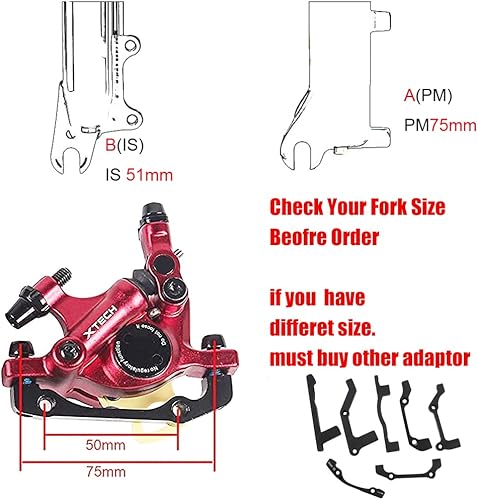 Miniatura 4 de MTB Road XTECH HB-100 MTB Road Line Pulling Pinzas de freno de disco hidráulico Freno de disco delantero y trasero de bicicleta de montaña Freno de