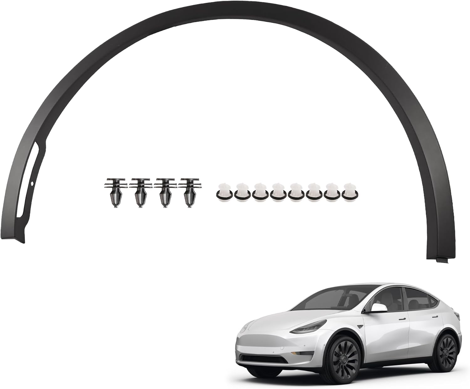 Front Left Fender Trim Compatible with 2020-2024 Tesla Model Y Driver Side Replaces 149418500B 149416100B Wheel Arch Molding Flare