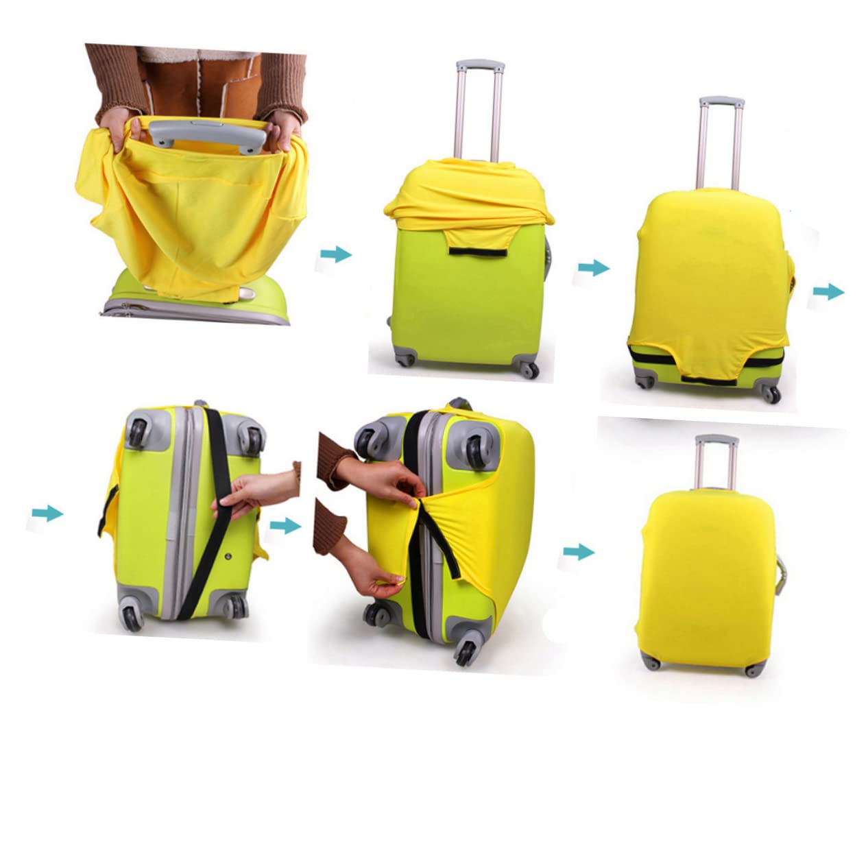 SHERCHPRY 3piezas Cubierta Elástica De Maleta De Protector para Equipaje De Color Café para De Arañazos y Suciedad