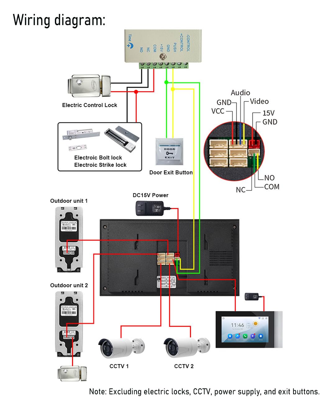 WiFi Pantalla táctil de 7 Pulgadas HD 1080p Ultrafino Inalámbrico Videoportero Timbre Video Interfono,Detección de Movimiento, Compatible con la App Tuya, Almacenamiento de Vídeo Gratuito