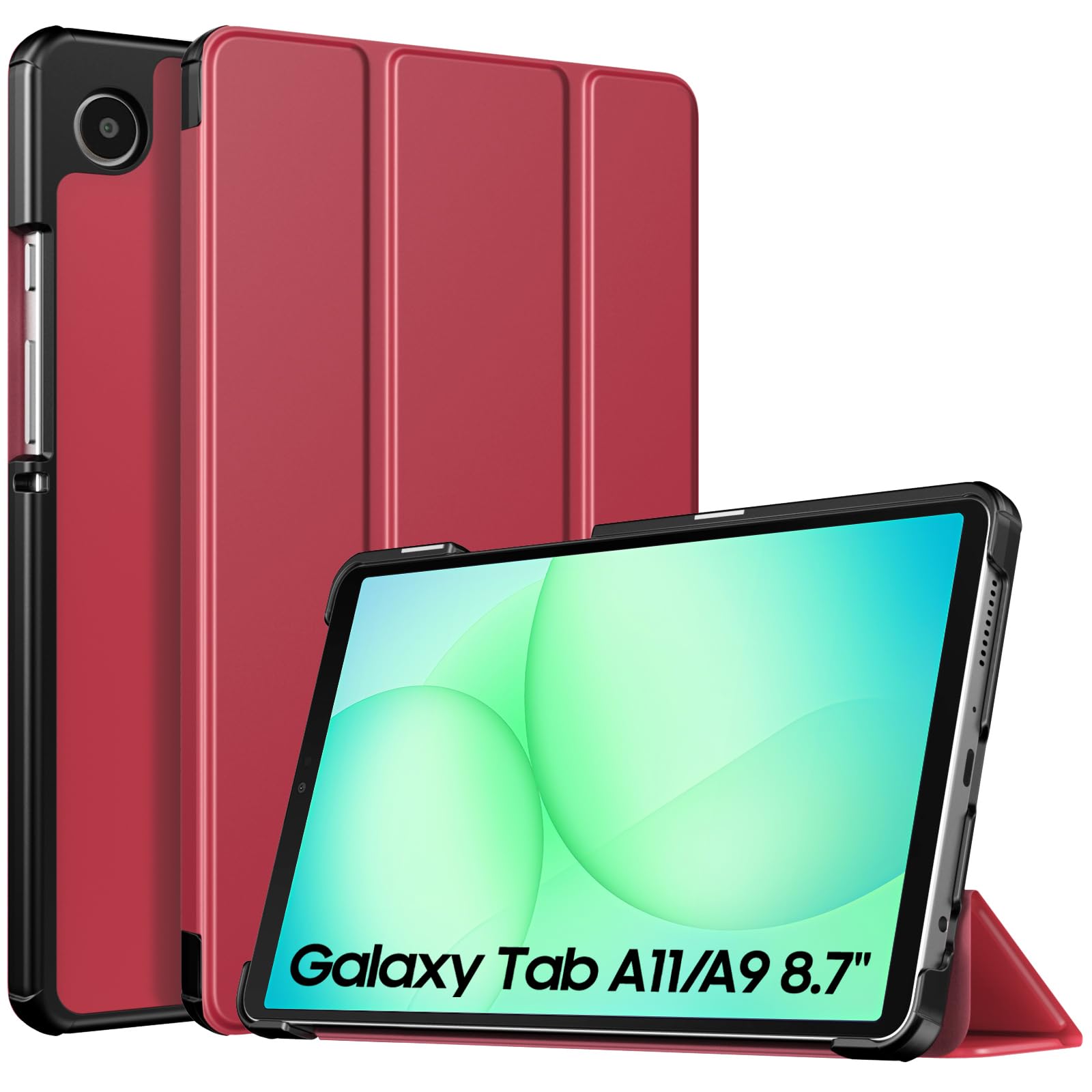 TiMOVO Cover Protettiva Compatibile con Samsung Galaxy Tab A11/A9 8,7 Pollici (2025/2023), Sottile e Leggero, Cover Protettiva a Guscio Posteriore Rigido, Vino Rosso