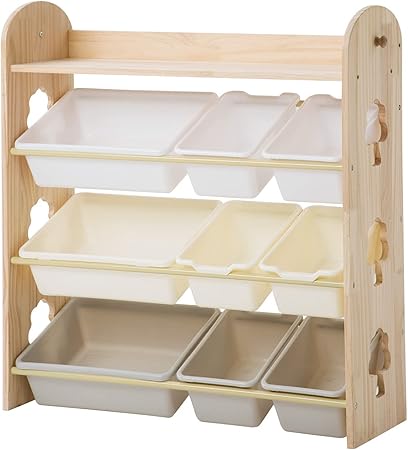 Amazon Co Jp おもちゃ箱 天然木 大容量 天板付き 収納ボックス 収納ラック 絵本棚 本棚 ワイドタイプ 幅 組立カンタン おもちゃ収納 絵本収納 こども キッズ おしゃれ 入学 入園 ナチュラル ホーム キッチン