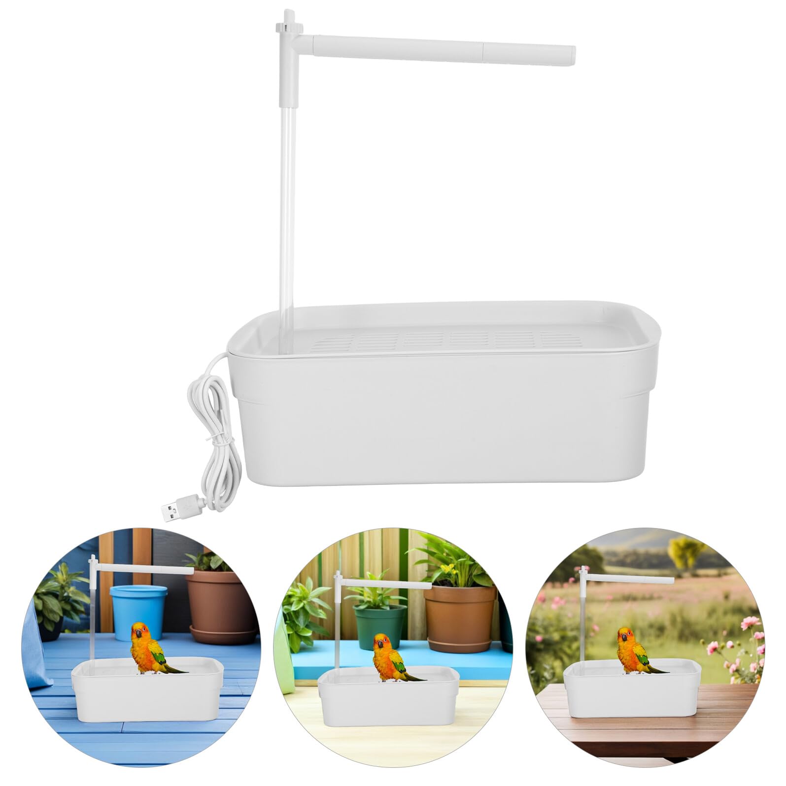 Automatische Vogeldusche mit Fließendem Wasser Papageienbadewanne 31,2x20,8x9,7cm Leise rutschfest Abwaschbar für Wellensittiche und Kleine Papageien im Käfig