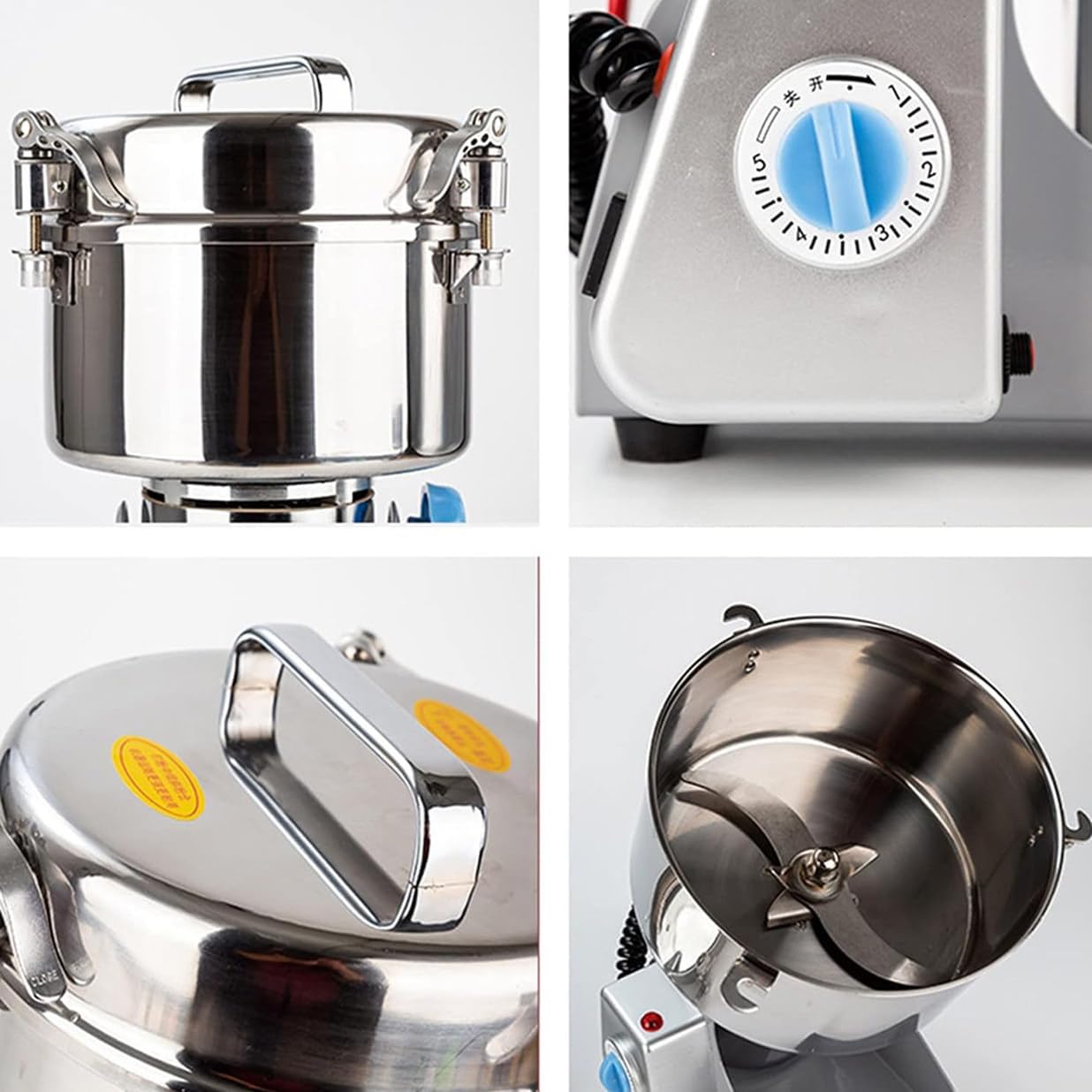 Electric Grinder, High Speed Spice Herb Grinder Mill Pulverizer, Stainless Steel Powder Machine for Dry Spices Herbs S Coffee Seeds Pepper,4500G-3500g