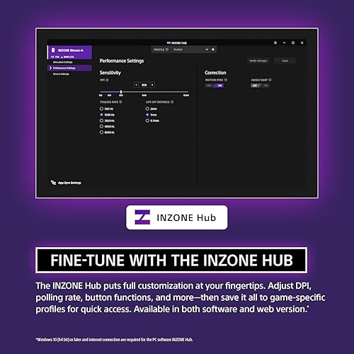 Miniatura 6 de Sony INZONE Mouse-A - Mouse inalámbrico para juegos de 8K con interruptor óptico ligero (negro) con alfombrilla de mouse para juegos XL y paquete