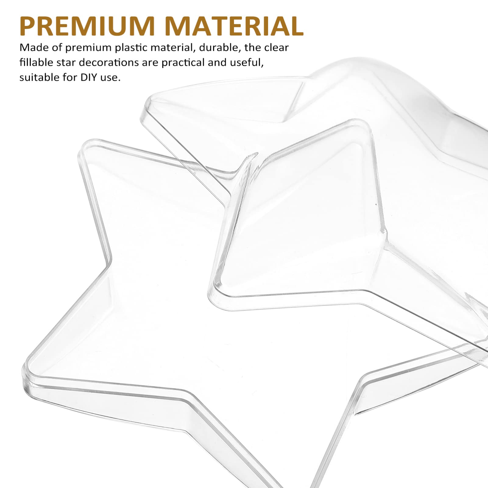 Ornamento a Forma di Stella Riempibile in Plastica 20 Pezzi