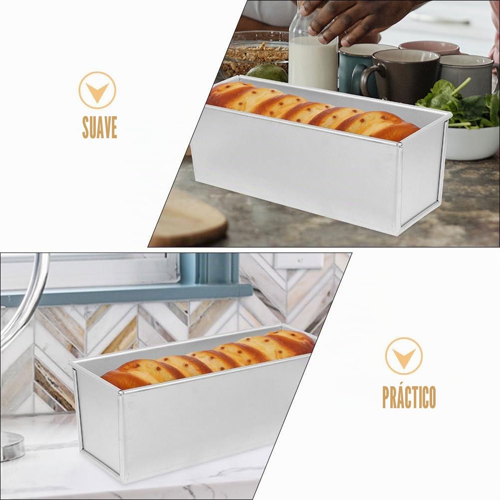 Molde Para Pan Tostado Con Tapa Deslizante De Aluminio 13.4 Pulgadas Para Hornear En Casa Reuniones Y Fiestas