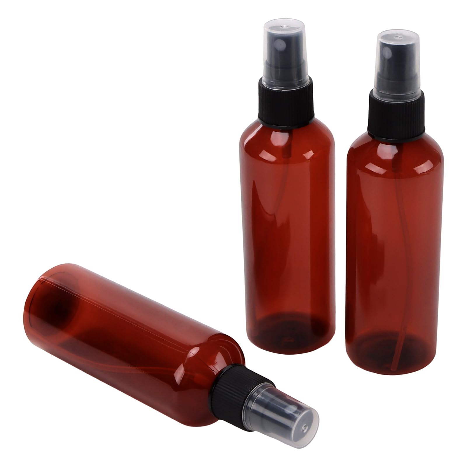 KEILEOHO 40 botellas pulverizadoras pequeñas de 100 ml de plástico con cabezal pulverizador negro, botella vacía para alcohol, cuidado corporal, líquido, cosmética, perfume
