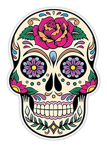 OSMdecals - Sugar Skull Sticker Version 20 - Day of the Dead Vinyl Wall Home Decor Car Window Bumper Decal Sticker