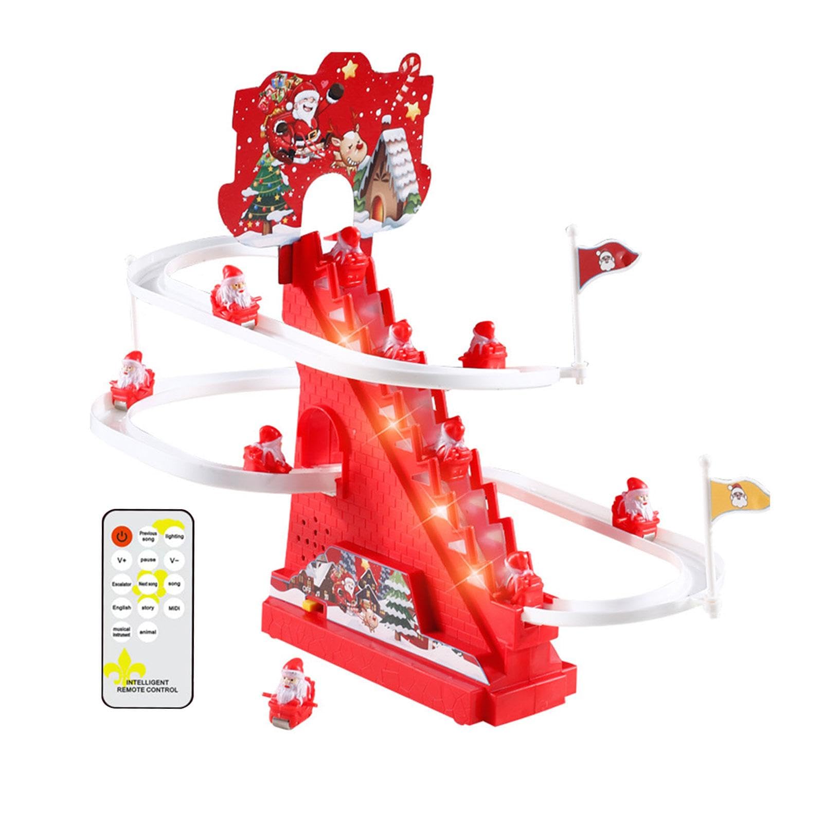 Fenteer Elektrische Kletterleiter Weihnachtsmann, Weihnachtsmusik-Figur, Party-Dekoration, Geschenk, Weihnachtsmann-Kletterleiter für Weihnachten