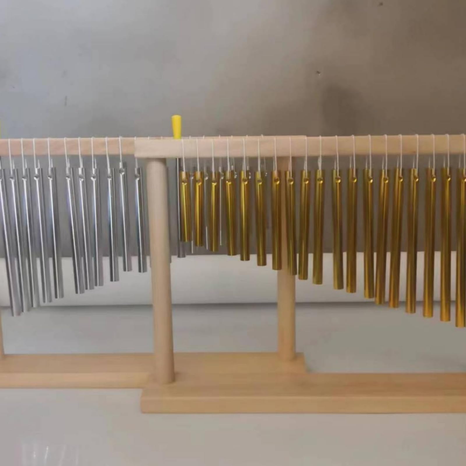 Qianly Carillón Tubular 20 Tonos Campanas Tubulares Tocable a Mano Instrumento Musical, Dorado